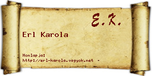 Erl Karola névjegykártya